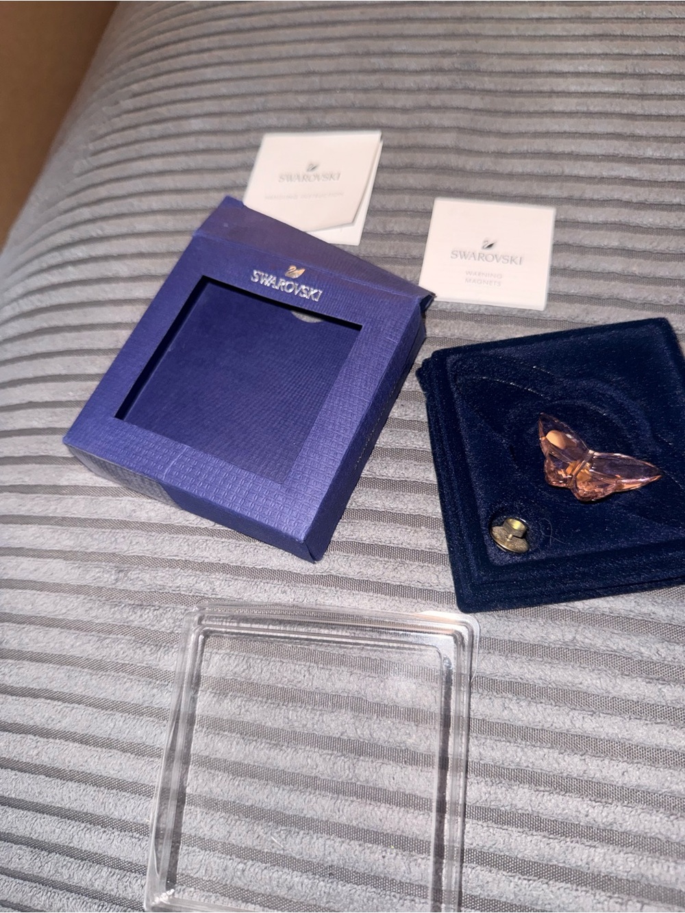 Swarovski Pink Crystal Butterfly Brooch